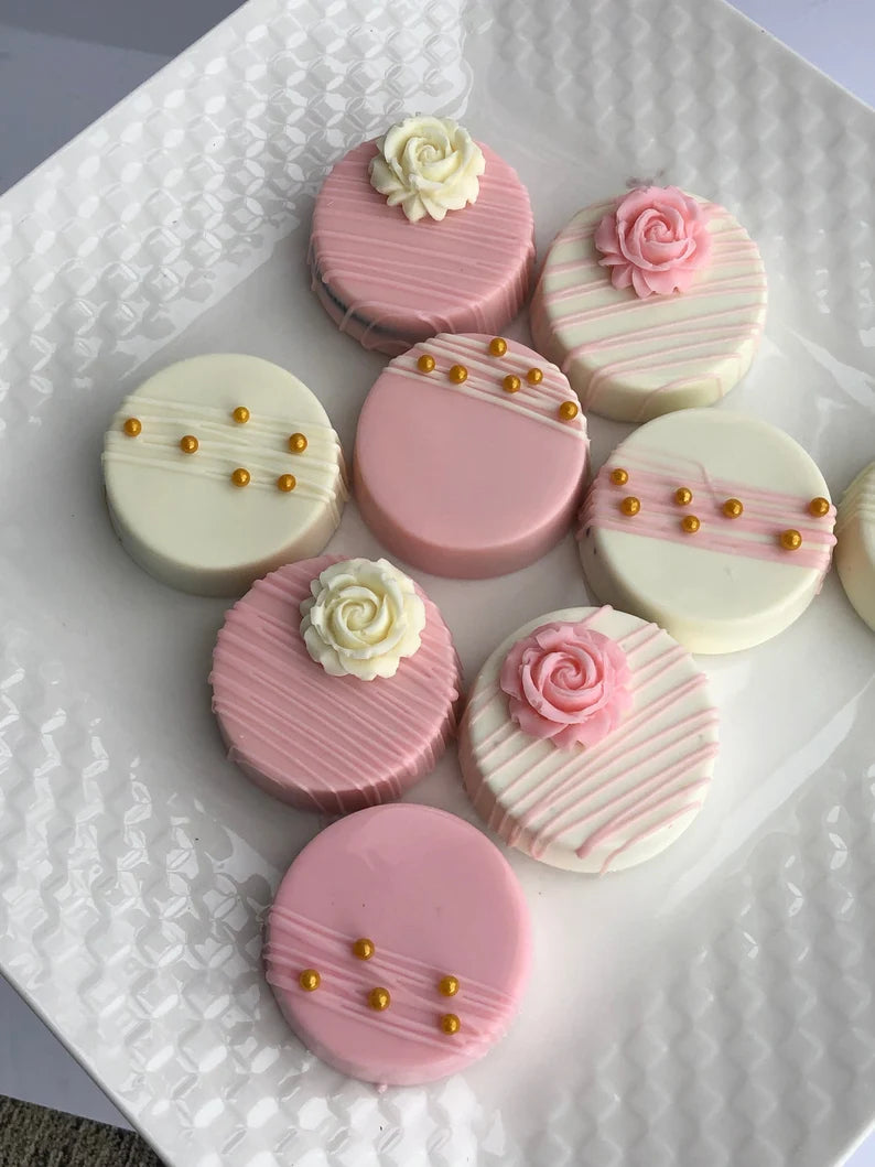 Baby Shower Favor, Baby Girl, Baby Boy, Chocolate, First Birthday, Chocolate Covered Cookie, Party Favors, Wedding Favors, elegant cookies